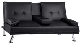 Καναπές - Κρεβάτι Benin HM3157.01 165x76,5x79cm Και Πτυσσόμενο Μπράτσο Black Μέταλλο,Τεχνόδερμα