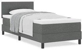 vidaXL Κρεβάτι box spring με στρώμα Σκούρο Γκρι 80 x 200 cm ύφασμα