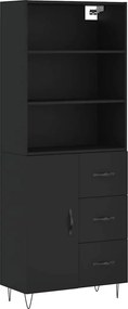 vidaXL Ντουλάπι Μαύρο 69,5x34x180 εκ. από Επεξεργασμένο Ξύλο