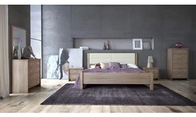 Savvidis Furniture Κρεβάτι Ν45Δ για στρώμα 150x200 Μόκα με Μπεζ Τεχνόδερμα BEST-30314