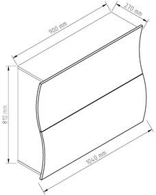 Ξύλινη Παπουτσοθήκη Wave 2D Λευκό 81x27x90cm