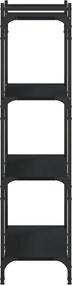 vidaXL Βιβλιοθήκη 4 Επιπέδων Μαύρη 80x30x120 εκ. Επεξεργασμένο Ξύλο