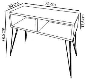 Έπιπλο Τηλεόρασης ArteLibre AMARA Δρυς Μοριοσανίδα/Μέταλλο 72x30x58.6cm