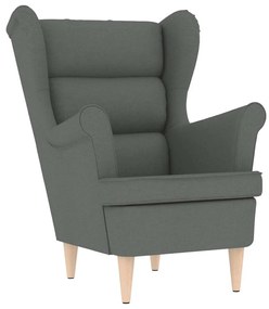 vidaXL Μπερζέρα Σκούρο Γκρι Υφασμάτινη με Υποπόδιο