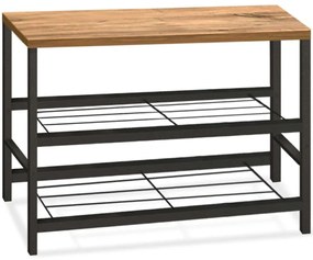 Παπουτσοθήκη Dalia 0226172 65x30x45cm Black-Oak Melamine, Metal