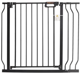 VEVOR Baby Gate, 29.5&quot;-39&quot; Extra Wide, 30&quot; High, Dog Gate for Stairs Doorways and House, Easy Step Walk Thru Auto Close Child Gate Pet Security Gate with Pressure Mount Kit and Wall Mount Kit, Black