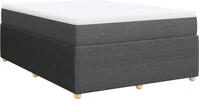 vidaXL Κρεβάτι Boxspring με Στρώμα Σκούρο Γκρι 140x200 εκ Υφασμάτινο