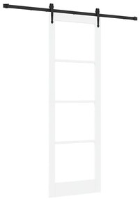 vidaXL Ολισθητή Πόρτα Χειροκίνητος Λευκό 78 x 232 cm Ξύλο και μέταλλο