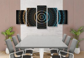 Εικόνα 5 τμημάτων Mandala με μοτίβο ήλιου - 200x100