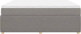 vidaXL Κρεβάτι Boxspring με Στρώμα Taupe 200x200 εκ. Υφασμάτινο