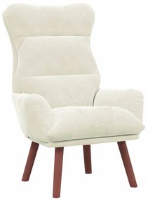 vidaXL Χαλαρωτική Πολυθρόνα Κρεμ 69 x 74 x 93 εκ. Βελούδο