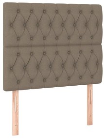 vidaXL Κρεβάτι Boxspring με Στρώμα &amp; LED Taupe 100x200 εκ. Υφασμάτινο