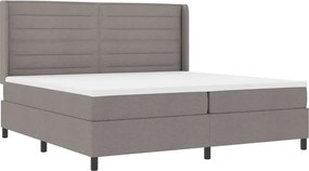 vidaXL LED Κρεβάτι με βάθρο με στρώμα Taupe 200 x 200 cm ύφασμα