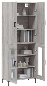 vidaXL Ντουλάπι Γκρι Sonoma 69,5 x 34 x 180 εκ. Επεξεργασμένο Ξύλο