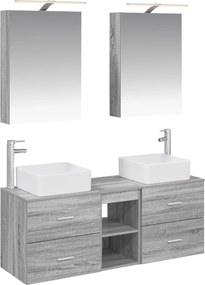 vidaXL Σετ Επίπλων Μπάνιου 5 pcs Γκρι Sonoma