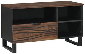vidaXL ντουλάπα τηλεόρασης 80x33.5x46 cm από Μασίφ Ξύλο Καρυδιάς & Μένταλλο