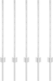 vidaXL Στύλος Περιφράξεων 5 pcs Ασημί 80 cm Ατσάλι