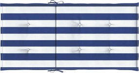 vidaXL Μαξιλάρια Καρέκλας Χαμ. Πλάτη 6 τεμ. Μπλε/Λευκά Ριγέ Υφασμάτινα