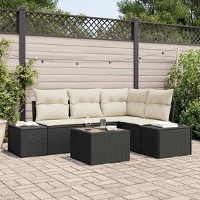 vidaXL Σετ Καναπέ Κήπου 5 pcs Καφέ, Κρέμα Πολυ rattan, βαμμένο ατσάλι