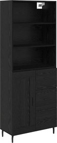 vidaXL Highboard 2 pcs Μαύρη Οξυά 69,5 x 34 x 180 εκ.
