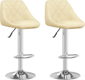 vidaXL Σκαμπό Μπαρ 2 τεμ. Κρεμ από Συνθετικό Δέρμα