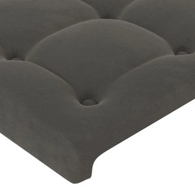 Κεφαλάρι με Πτερύγια Σκούρο Γκρι 83x16x118/128εκ.Βελούδινο - Γκρι