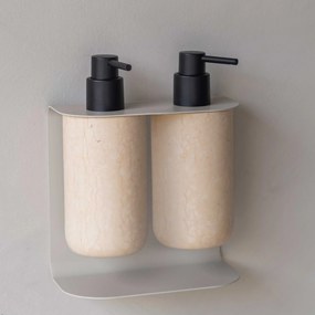 CARRY Διπλή Θήκη Για Dispenser Σαπουνιού Μεταλλική Γκρεζ W8,5xL17xH16 cm METTE DITMER