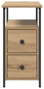 vidaXL Κομοδίνο artisan δρυς 30 x 60 x 60 εκ. Επεξεργασμένο ξύλο
