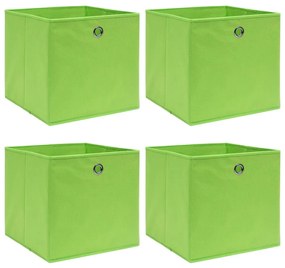 Κουτιά Αποθήκευσης 4 τεμ. Πράσινα 32 x 32 x 32 εκ. Υφασμάτινα - Πράσινο