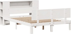 vidaXL Κρεβάτι Βιβλιοθήκη Χωρίς Στρώμα 140x200 εκ Μασίφ Ξύλο Πεύκο