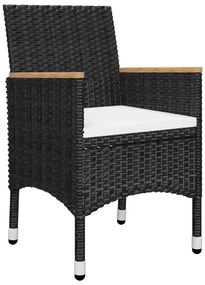 vidaXL Σετ Τραπεζαρίας Κήπου 9 τεμ. Μαύρο