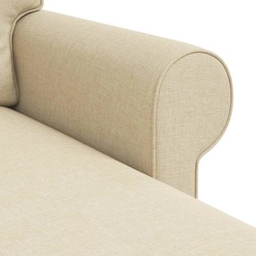 vidaXL Καναπές 210cm Κρεμ Μέταλλο