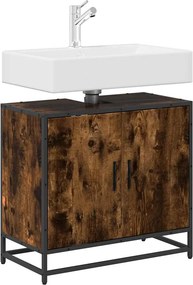 vidaXL ντουλάπι νιπτήρα μπάνιου καπνιστή δρυς 65x33x60 cm