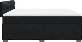 vidaXL Κρεβάτι Boxspring με Στρώμα Μαύρο 180x200 εκ. Βελούδινο