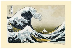 Αφίσα Η Μεγάλη Κύμη έξω από την Καναγκάβα, Katsushika Hokusai