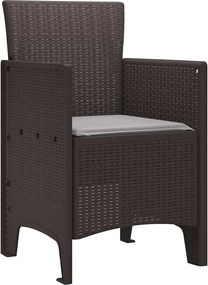 vidaXL Καρέκλα Κήπου 2 pcs Καφέ Πολυπροπυλένιο