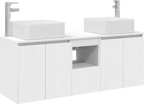vidaXL Σετ Ντουλαπιών Μπάνιου 3 τμχ. Λευκό 129 x 41 x 80 cm