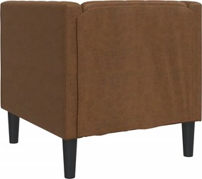 vidaXL Πολυθρόνα Chesterfield Καφέ από Συνθετικό Καστόρι