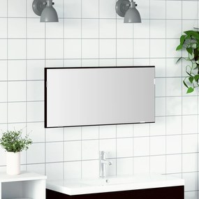 Καθρέφτης Μπάνιου vidaXL με Φωτισμό LED Μαύρο Δρυς 80x37 εκ.