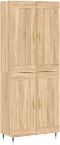 vidaXL Ντουλάπι Sonoma δρυς 69,5 x 34 x 180 εκ. από Επεξεργασμένο Ξύλο