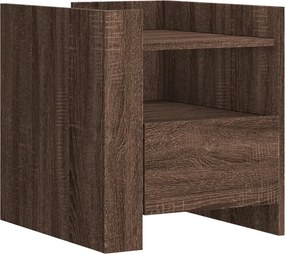 vidaXL Κομοδίνο Καφέ Δρυς 45x50x50 εκ. από Επεξεργασμένο Ξύλο
