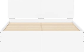 vidaXL Πλαίσιο Κρεβατιού με Κεφαλάρι/LED Λευκό 140x190 εκ.
