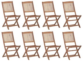 Καρέκλες Εξ. Χώρου Πτυσσόμενες 8 τεμ. από Μασίφ Ξύλο Ακακίας