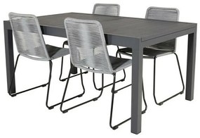 Σετ Τραπέζι και καρέκλες Dallas 3783, Μέταλλο, Μέταλλο, Σχοινί | Epipla1.gr