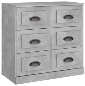 vidaXL Μπουφές Γκρι Σκυροδέματος 70x35,5x67,5 εκ. Επεξεργασμένο Ξύλο