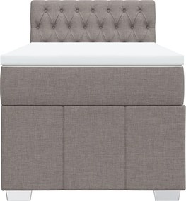 vidaXL Κρεβάτι Boxspring με Στρώμα Taupe 100 x 200 εκ. Υφασμάτινο