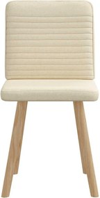 vidaXL Καρέκλες Τραπεζαρίας 2 τεμ. Κρεμ Υφασμάτινες