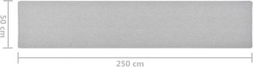 vidaXL Χαλί Διάδρομος Ανοιχτό Γκρι 50 x 250 εκ.