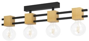 Φωτιστικό Οροφής Eglo 390189 LEVANTARA Καφέ (Brown)|Μαύρο Ματ (Black Mat)
