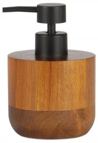 Δοχείο Κρεμοσάπουνου Rustic Acacia AH-BA72054 100ml Black-Natural Andrea House Wood
